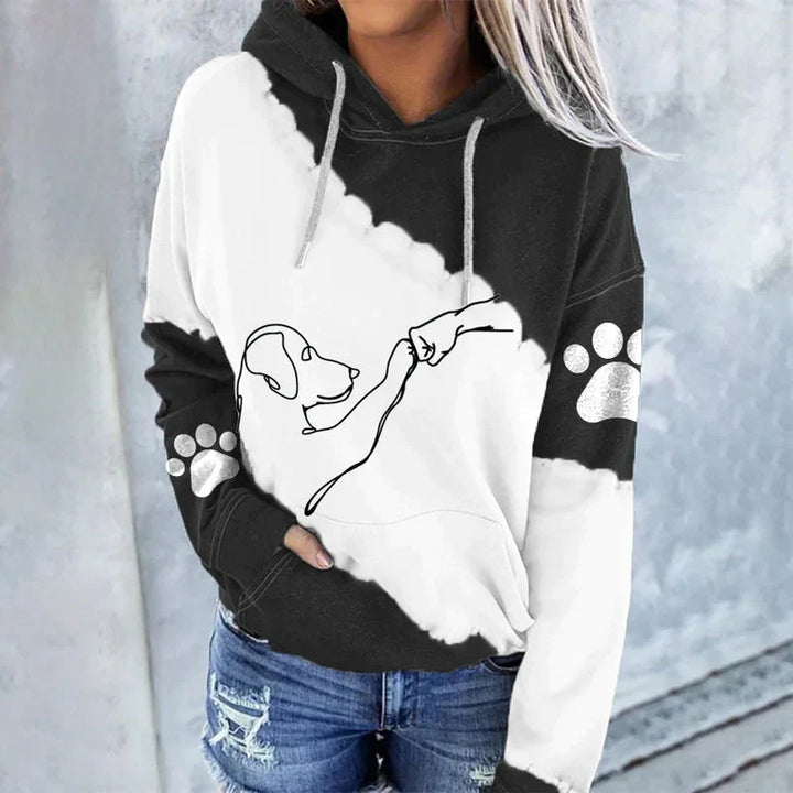 Drune | Trendiger lockerer Hoodie mit Hundeaufdruck