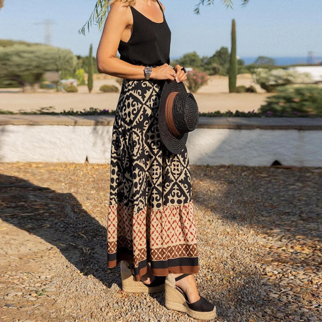 Drune | Trendiger High Waist Rock Mit Geometrischem Muster