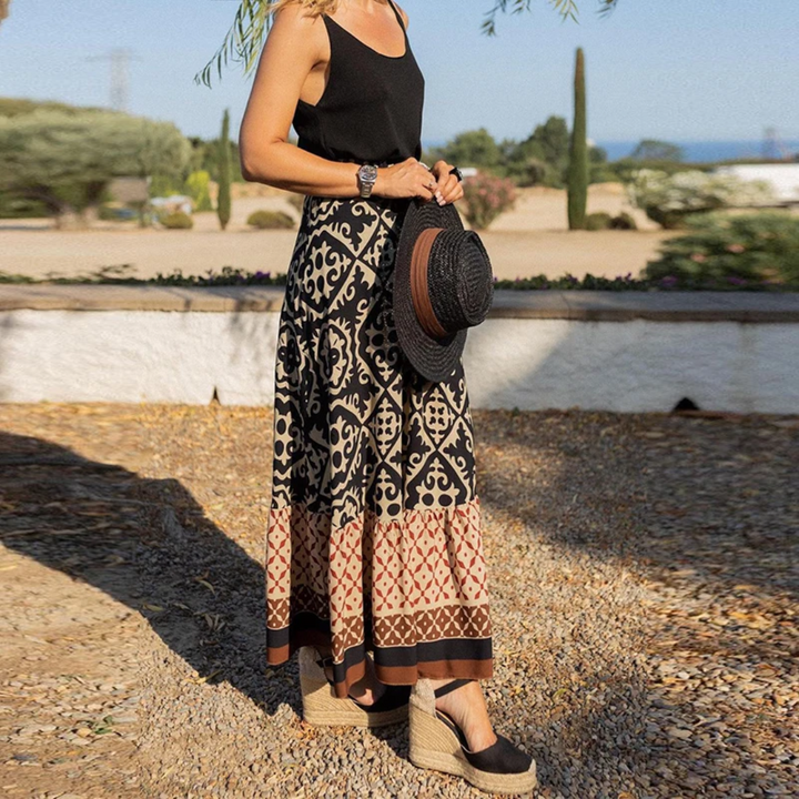 Drune | Trendiger High Waist Rock Mit Geometrischem Muster