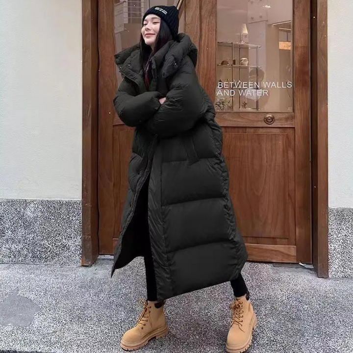 Drune | Lange Winter Puffer Daunen Jacke - Kapuze