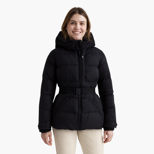 Drune | Steppjacke mit Gürtel und Kapuze - Elegante, Wasserabweisende Winterjacke für Alltag und Outdoor