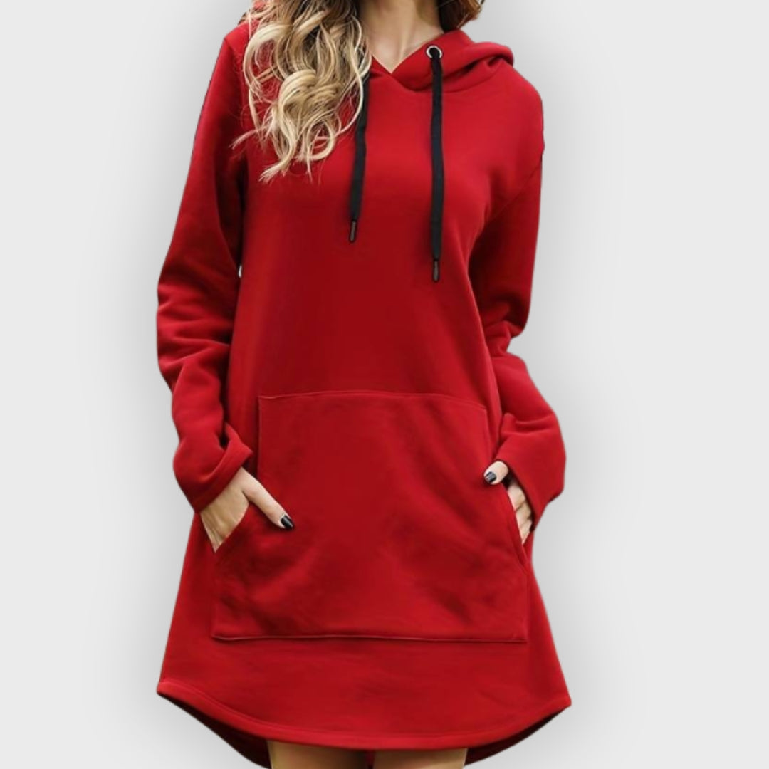 Drune | Kapuzenpullover Kleid mit Kapuze und Kängurutasche