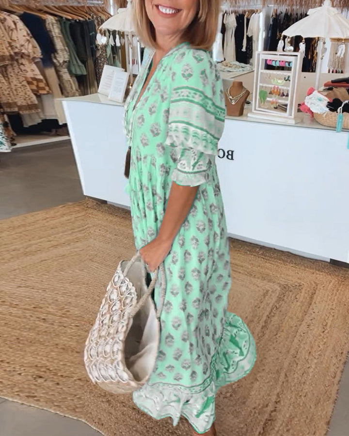 Drune | Boho Halblangenärmel Kleid