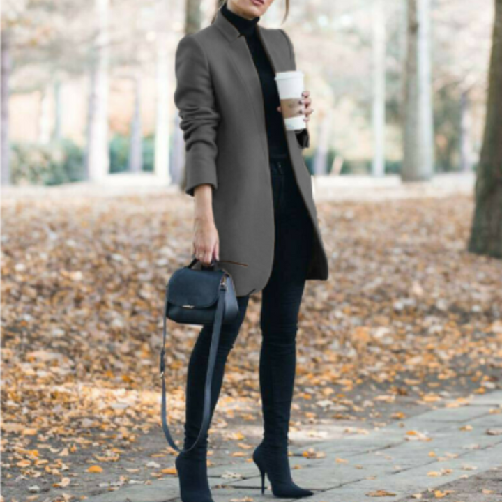 Drune | Damen Stehkragen Wintermantel mit zeitlosem Design