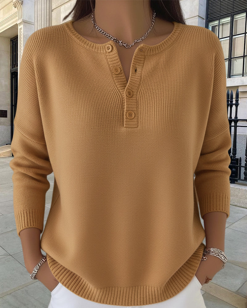 Drune | Einfarbiger Strickcardigan mit Knöpfen