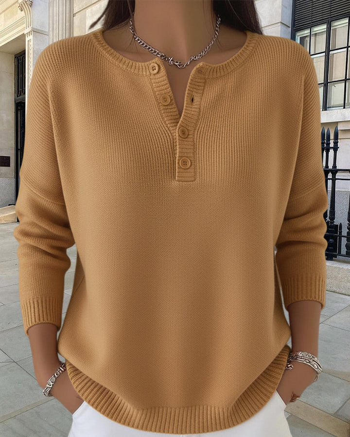 Drune | Einfarbiger Strickcardigan mit Knöpfen