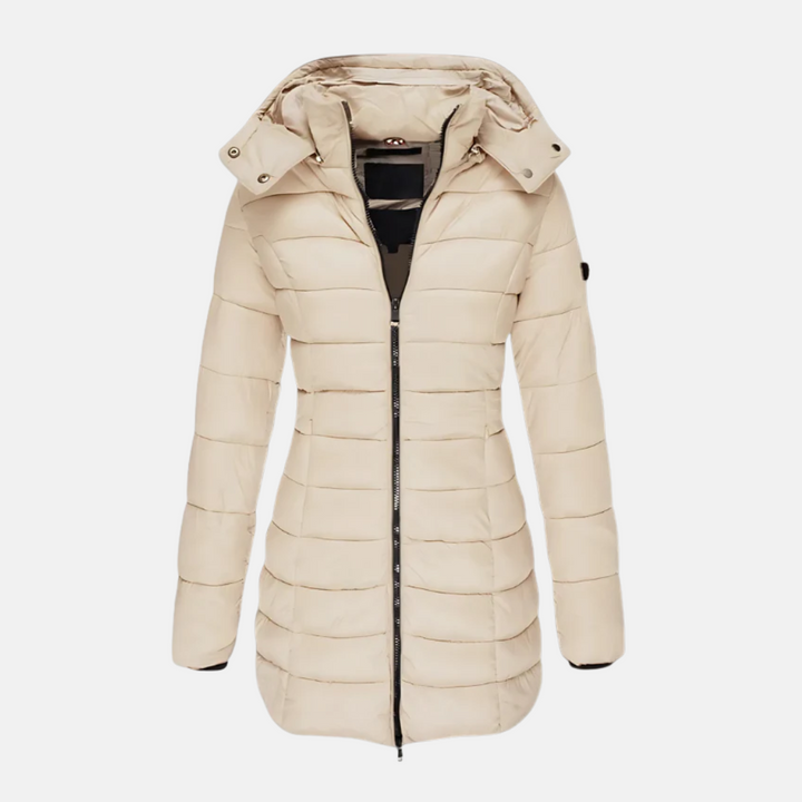 Drune | Pufferjacke - Slim Fit - Gepolstert - Mittellang - Mit Kapuze und Rippbündchen