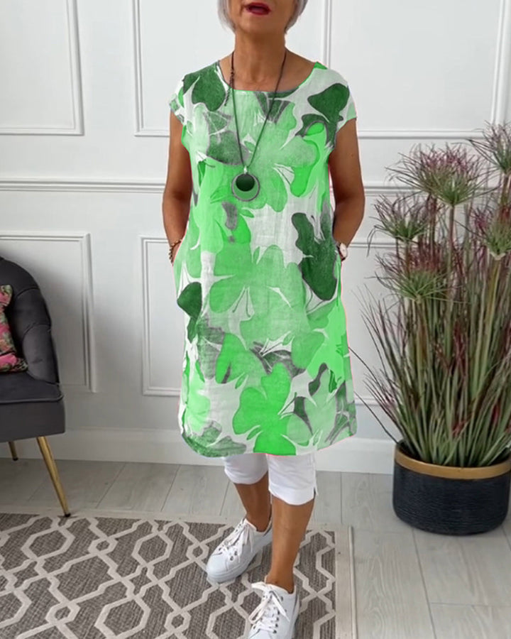 Drune | Lässiges Longtop mit Farbenfrohem Blumenprint
