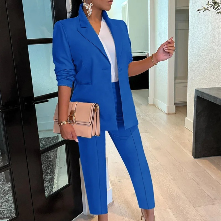 Drune - Schicke Herbst Bürostil Blazer und Hosen Set für Frauen