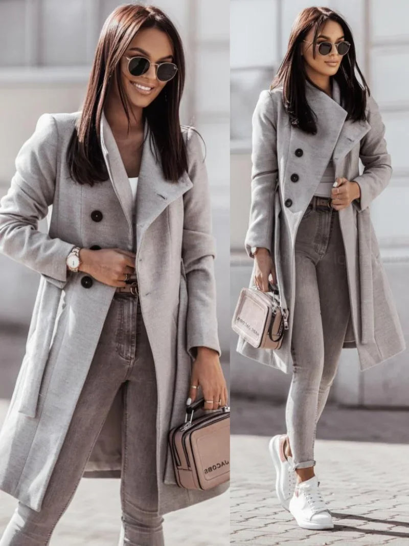 Drune | Klassischer Damen Trenchcoat Mit Doppelter Schleifenverschluss