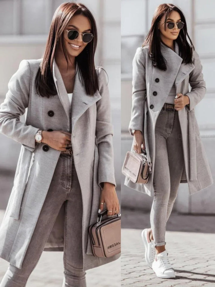 Drune | Klassischer Damen Trenchcoat Mit Doppelter Schleifenverschluss