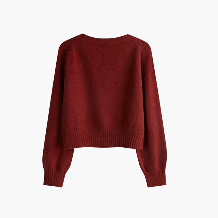 Drune | Strickjacke mit V-Ausschnitt und schräger Knopfleiste - Moderner Cardigan für Alltag und Büro