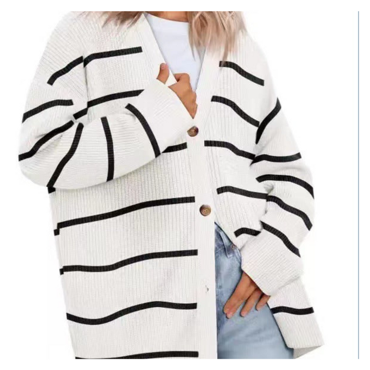 Drune | Schicke Übergroße Strickjacke Mit Knöpfen Für Damen