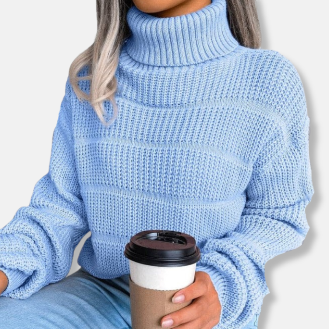 Drune | Rollkragenpullover - Weiches Strickmaterial - Gerippte Optik - Lockere Passform - Langärmlig
