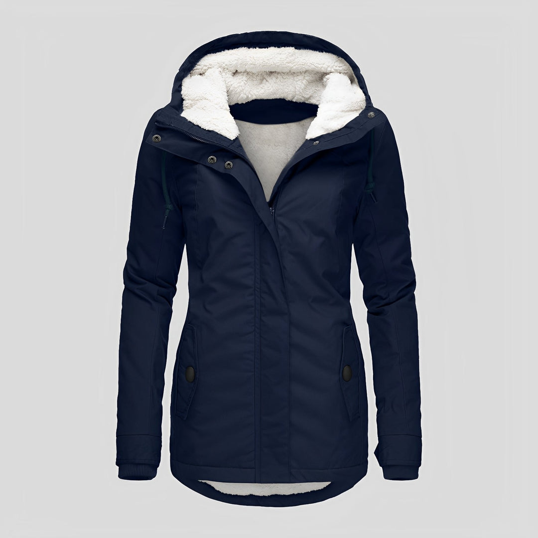 Drune | Warmer Plissierte Jacke mit Kapuze für Frauen