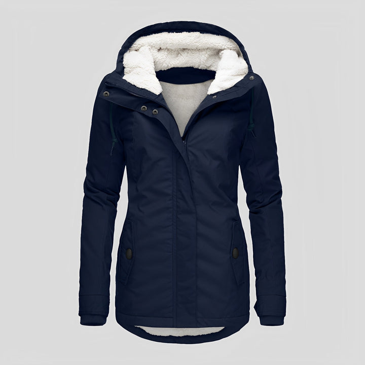 Drune | Warmer Plissierte Jacke mit Kapuze für Frauen