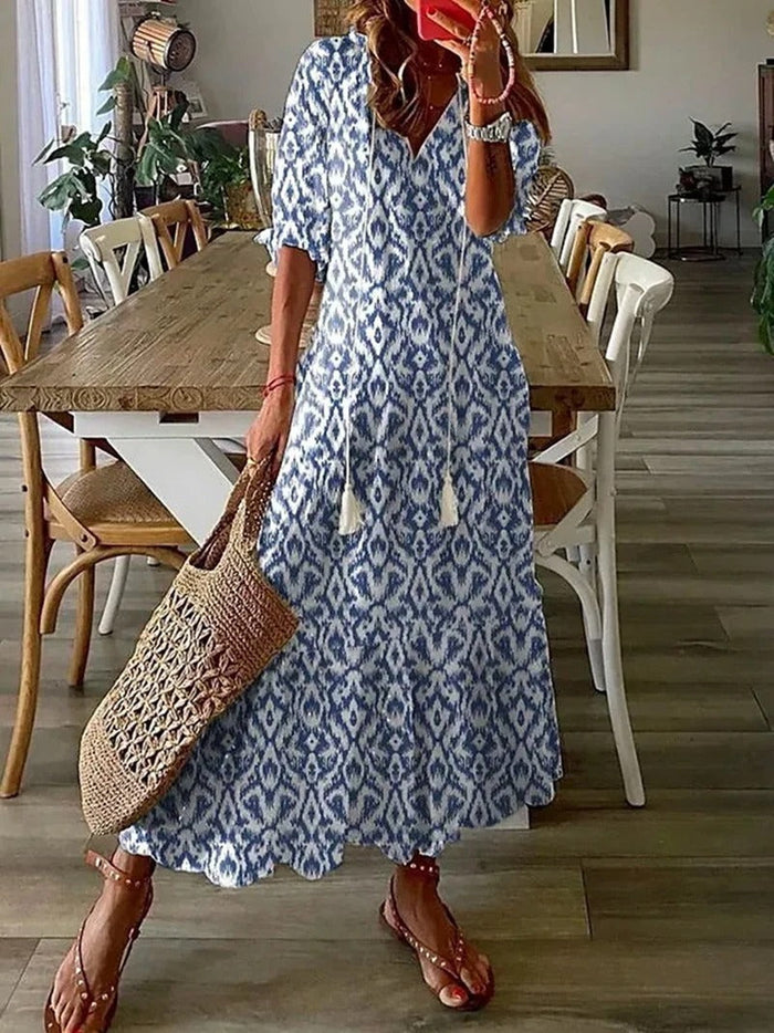 Drune | Sommer Midi Kleid mit Licht Design