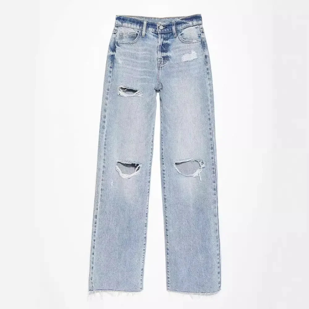 Drune | Zerrissene Hellblau Jeans