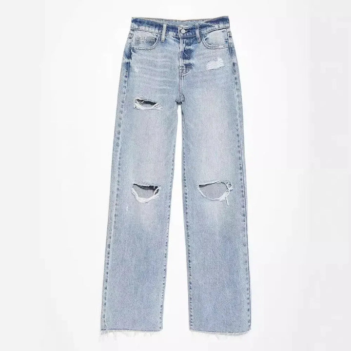 Drune | Zerrissene Hellblau Jeans