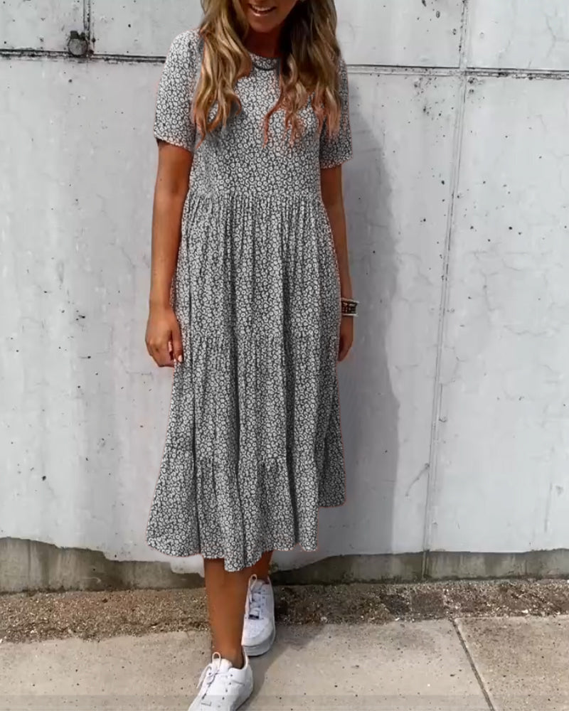 Drune | Kurzarmkleid mit Blumenmuster