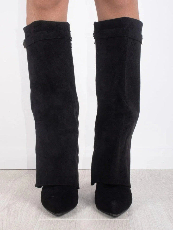Drune | Elegante Damenstiefel Aus Hochwertigem Suede Mit Goldenen Akzenten