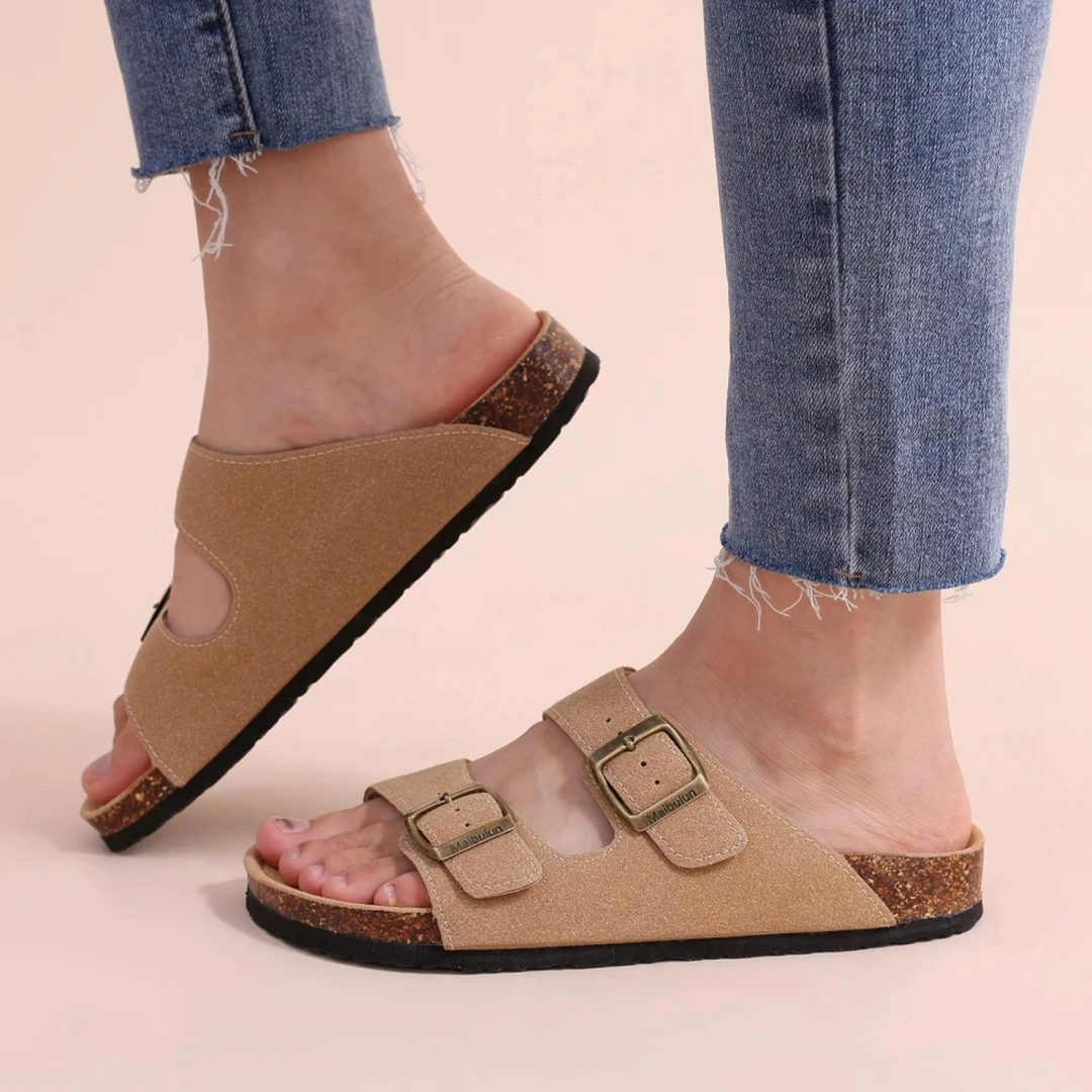 Drune | Wildleder Damen Sandalen Mit Doppeltem Riemen