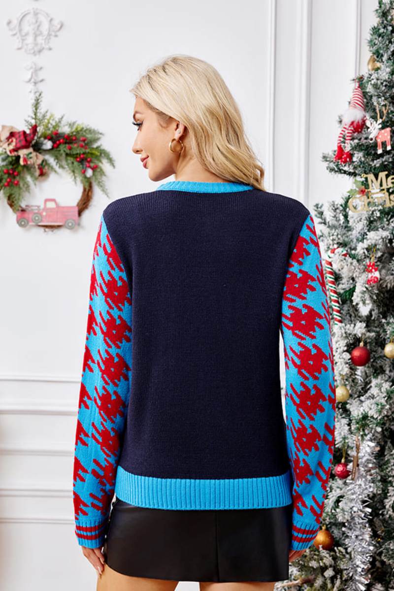 Drune | Lässige Weihnachtssocken Stickerei Strickpullover