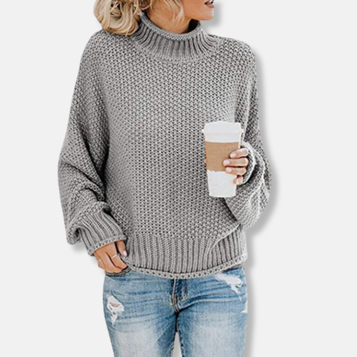 Drune | Pullover - Oversized Wollmischung - Grobstrick - Raglanärmel - Hoher Kragen