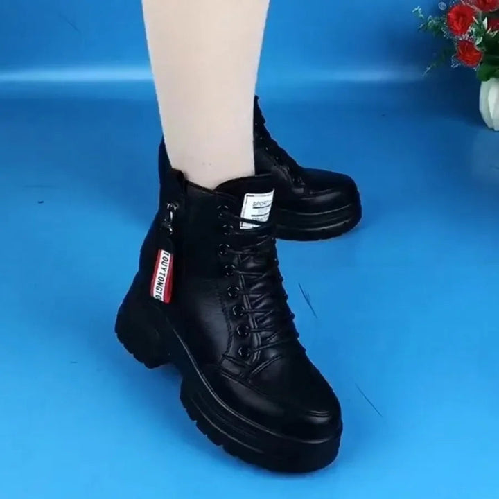 Drune | Damen High Top Leder Martin Stiefel ( mit Futter Aus Fell )