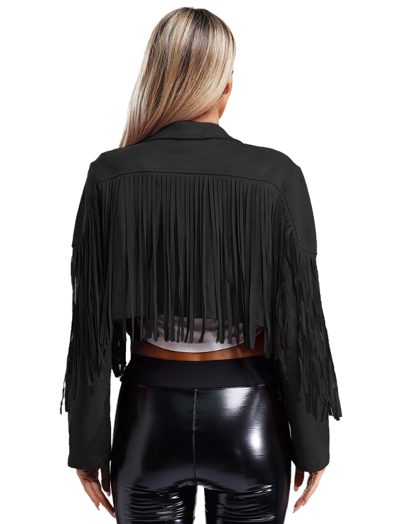 Drune | Braune Jacke mit Fransen