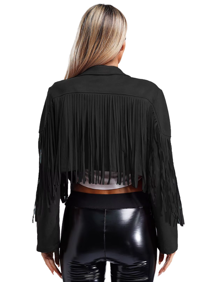 Drune | Braune Jacke mit Fransen