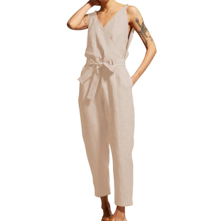 Drune | Baumwoll-Leinen-Trägerjumpsuit