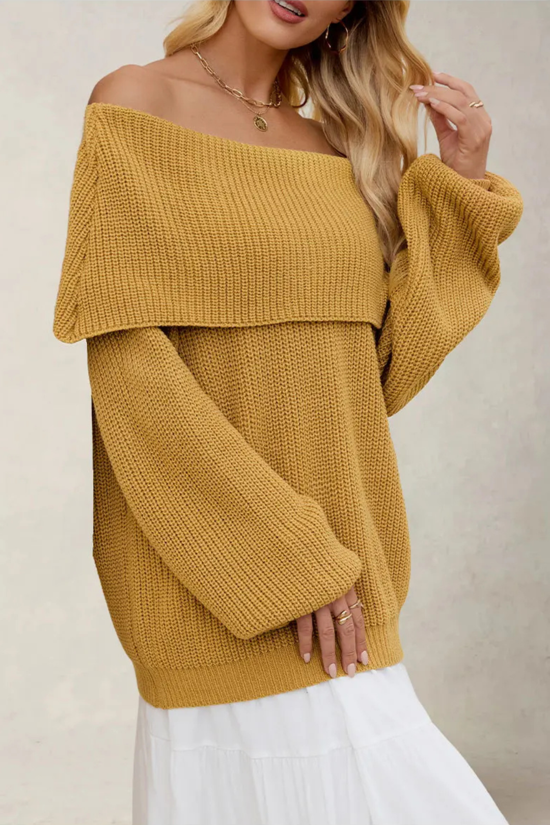 Drune | Off-Shoulder Strickpullover