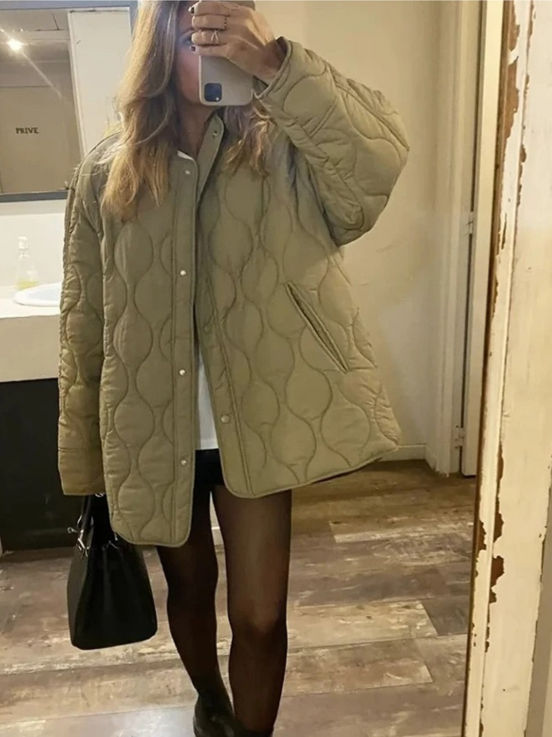 Drune | Gepolsterte Jacke Damen, Leichtes Übergröße Modell Mit Taschen, Knopfverschluss