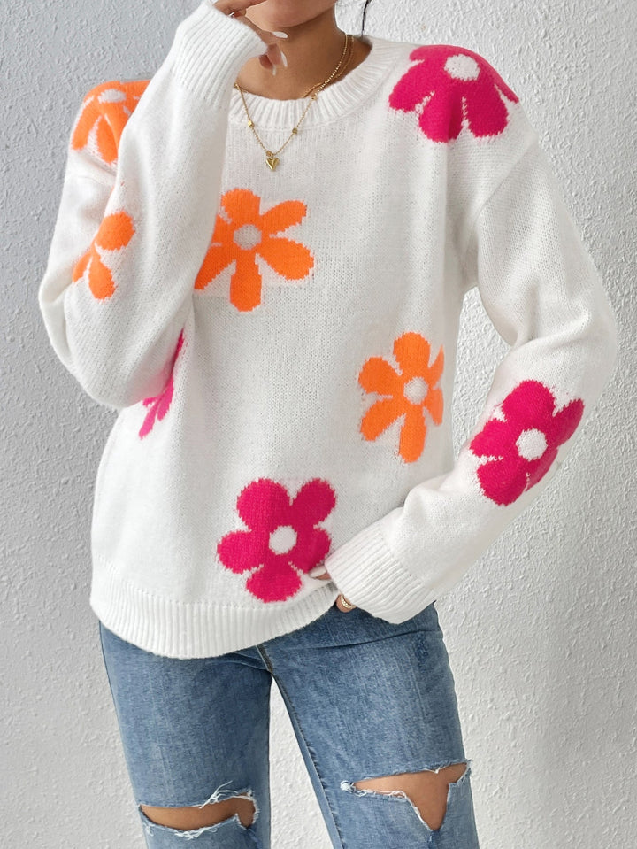 Drune | Strickpullover mit Blumenmuster