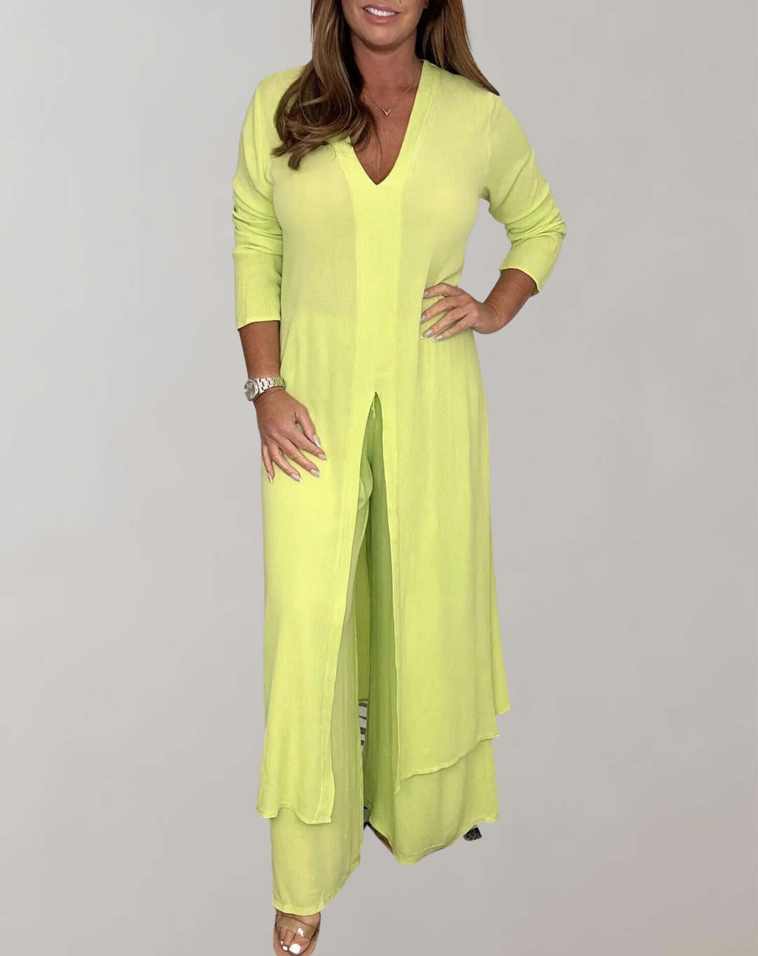Drune - Langes Top mit elegantem hohem Schlitz