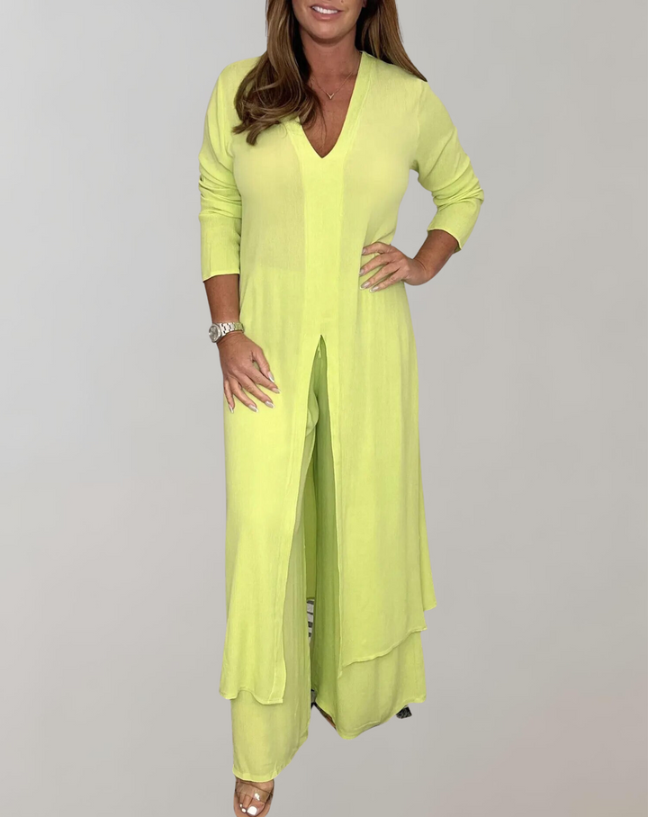 Drune - Langes Top mit elegantem hohem Schlitz
