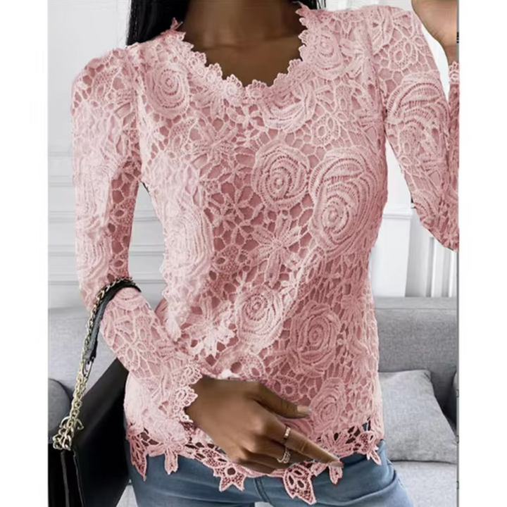 Drune | Elegantes Spitzenoberteil mit floralem Muster