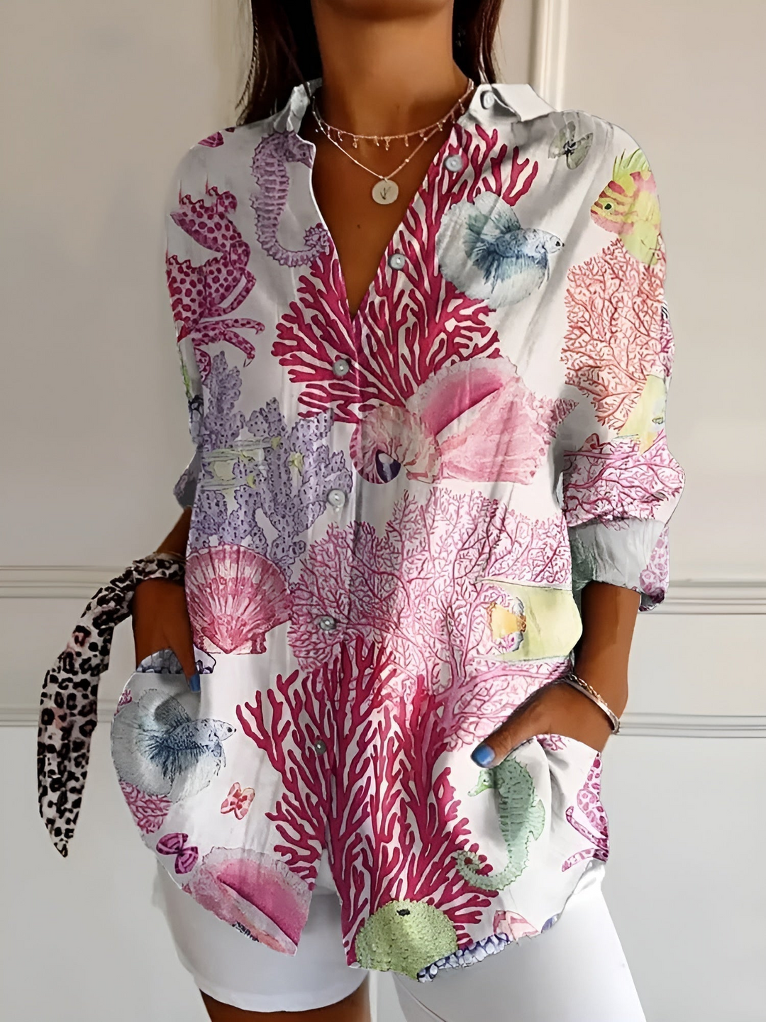 Drune | Damenbluse Elegante Luftige Bluse Mit Knöpfen Für Frauen