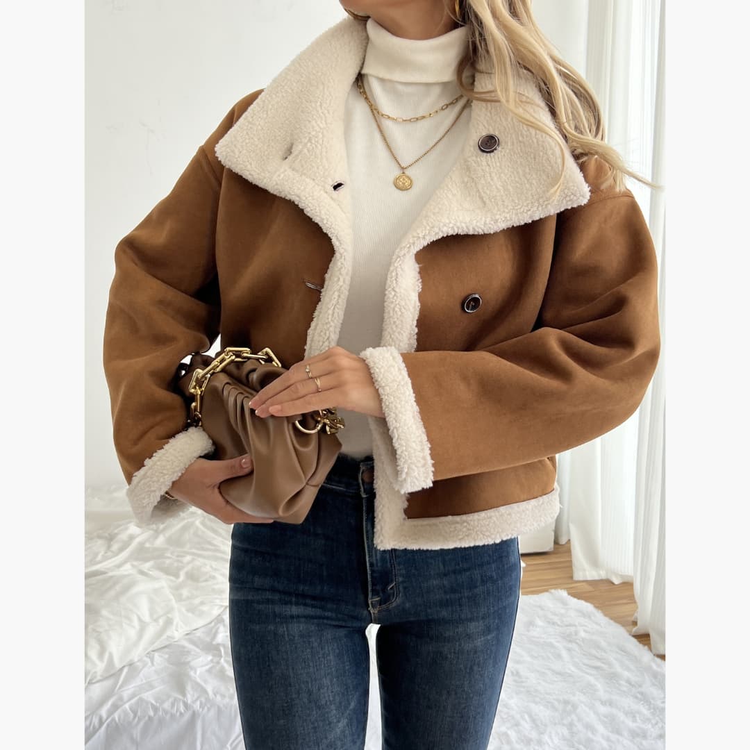 Drune | Damen Wendbare Pelzjacke Stilvoll Und Vielseitig Plüschjacke
