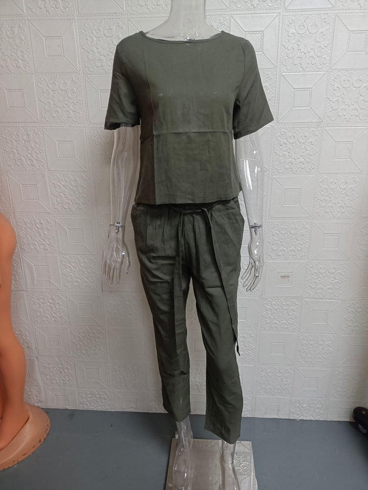 Drune | Übergroße Bluse Hose mit weitem Bein Retro zweiteiliges Set