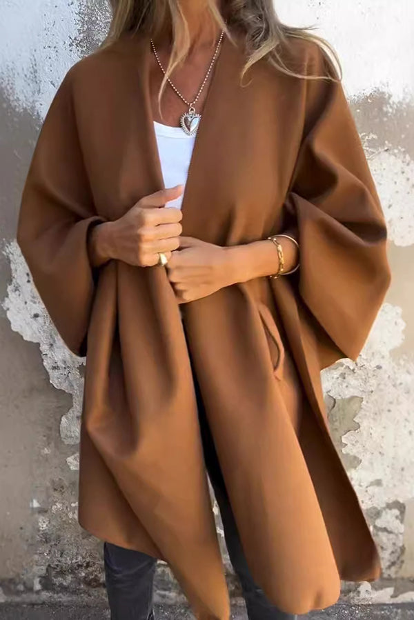 Drune | lässige V-Ausschnitt Stola Cape Jacke