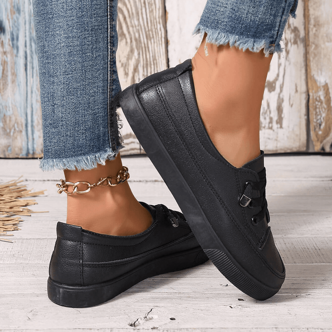 Damen Schnürung Orthopädische Flache Schuhe Drune