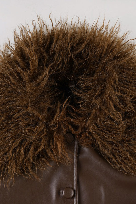 Drune | Kragenleder verspachtelte Jacke
