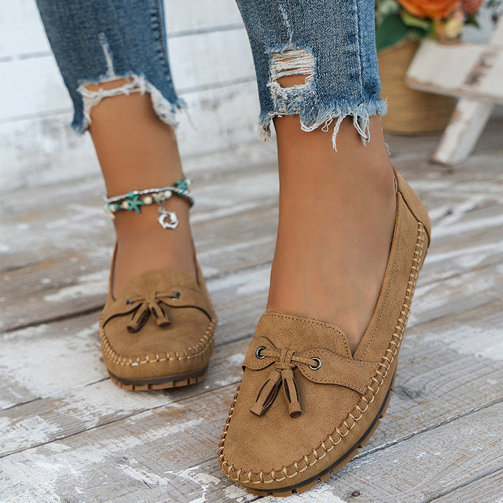 Drune | Klassische Wildleder-Loafer mit Quastendetail für Damen
