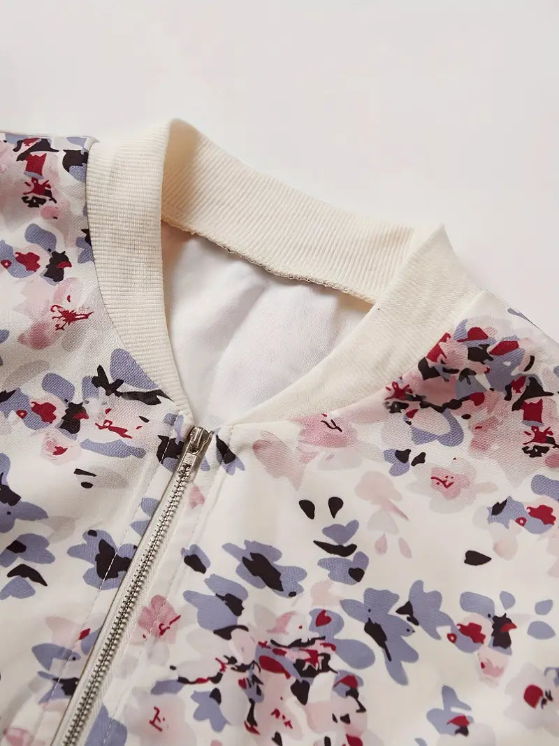 Drune | Bomberjacke mit Blumenmuster
