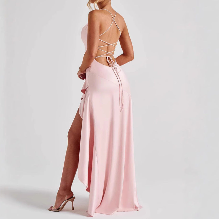 Drune | Rückenauschnitt Rüschen Unregelmäßiges Kleid