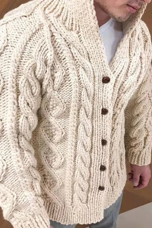 Drune | Herrenstrickjacke mit Stehkragen