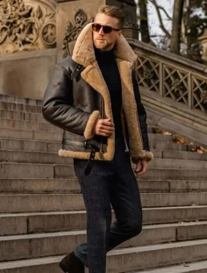 Drune | Schaffell Fliegerjacke