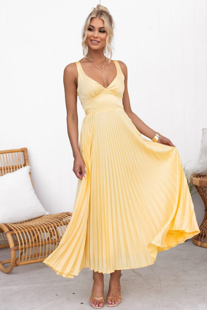 Drune | Tucson Sunset Faltenrücken Elastisches Regenschirm-Maxikleid